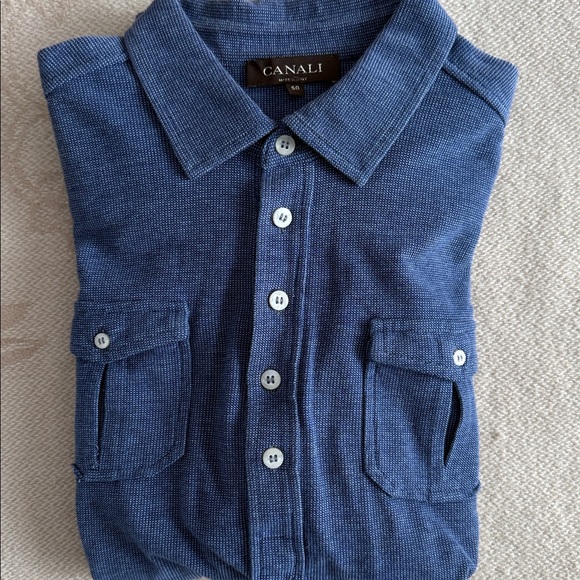 Canali Other - Canali Textured Blue Button Down Shirt